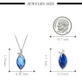 Simple Design Blue Gemstone Necklace Earrings Imitation Jewelry Set
